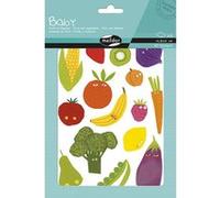 MY MANDARINE AE030O -GOMMETTES Baby - 6 planches 14,8 x 21 cm - À parti de 2 ans - FRUITS ET LÉGUMES (87 stickers)