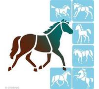 Set de 6 pochoirs Chevaux Avenue Mandarine G