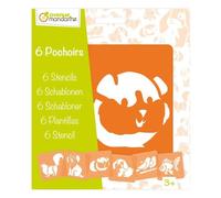 Set de 6 pochoirs enfants, Animaux familiers - Orange