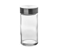 Set De 6 Pots À Épices Ronds Verre Et Métal Chromé Transparent