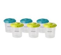 Set de 6 Pots de conservation Béaba Clip 2ème âge 200 ml Bleu et Néon Bleu et Néon G