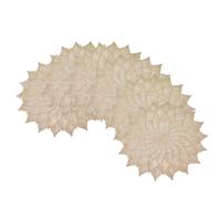 Set de 6 Sets de Table Dorés Motif Feuille Porte-Bonheur - Feuille Creuse Rotative Style Nordique en PVC Isolant, Haute Qualité pour Hôtel et Restaurant