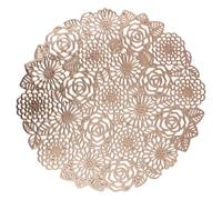 Set de 6 Sets de Table Ronds Or Ø 38 cm Design Roses, Or
