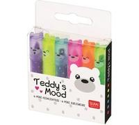 LEGAMI - Lot de 6 mini surligneurs, Teddy's Mood, Confezione da 1