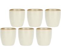 Set de 6 tasses 100 ml en grès écru Rose & Tulipani