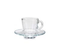 Set de 6 Tasses à Café avec Dessous de Tasses en Verre Transparent - 72ml