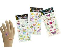 set de 6 tatouages à décalquer sur carte d'environ 17x8cm (taille de la carte) assortiment irrégulier