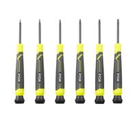 Ryobi - RHSDSPCT6 - Set de 6 Tournevis de Précision Torx Magnétiques - T5 à T10 - Embouts oxyde noir, capuchon rotatif - Réparations électroniques & travaux minutieux