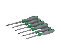 Set de 6 tournevis isolés 1000V WAGO VDE poignée bi-matière : PH1 - PH2 - PZ1 - PZ2,5 - PZ3,5 - PZ5,5