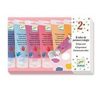 Set de 6 tubes de peinture à doigts Djeco Sweet