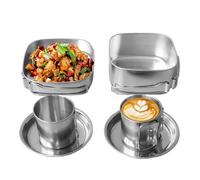 Set de 6 ustensiles de cuisine en acier inoxydable pour cuisinière, équipement de survie pour pique-nique, alpinisme, randonnée, voyage
