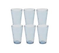 Set de 6 verres 34 n verre martelé bleu fumé - - ALTOBUY Bleu