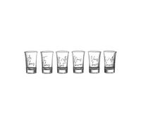 Set de 6 verres à shot en verre avec message "Conjugaison du verbe boire" (45 ml) - -