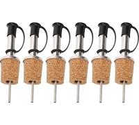 set de 6 verseurs de bouteilles en acier inoxydable avec capuchon de protection et bouchon | Verseur de vin avec bouchon | Doseur avec bouchon | Verseur de spiritueux | Bouchon de bouteille d'huile |
