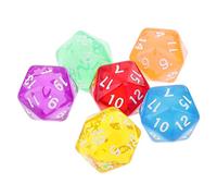 Set de 6pcs Dés 20 Faces Nombres D20 Transparent 16mm Accessoires pour Jeux de