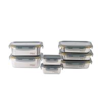 Pika - Lot de 7 boites alimentaires en inox - 3x 820ml + 2x 1200ml + 2x 260ml - Hermétique - Compatible au micro-ondes, four, congélateur - Batch cooking.