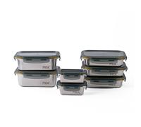 Set de 7 boîtes de conservation en inox compatibles micro-ondes Pika