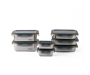 Set de 7 boîtes de conservation en inox compatibles micro-ondes Pika