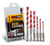 Set de 7 embouts multifonctions, Ø 4,5, 2 x 6,8, 10, 12 mm, pour bois, tôles, placoplâtre, acier (inox), maçonnerie et bien plus encore. | pour perceuses/visseuses à batterie