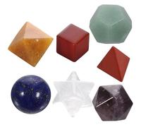 Set de 7 Solides Platoniciens, Pierres de Chakra en Cristal