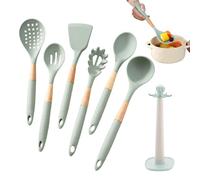 Set de 7 Ustensiles de Cuisine en Silicone,Lot de 7 pièces gain de place, passe au lave-vaisselle,Spatules et Ustensiles pour Casseroles Poêles Antiadhésives - Pour maison, appartement, restaurant, ca