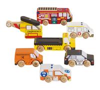 Le Toy Van – Set de véhicules de sauvetage avec hélicoptère – 7 pièces