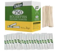 Set de 750 sticks sucre DIDON à 4g (3kg) - Avec agitateurs en bois - Idéal pour café et thé
