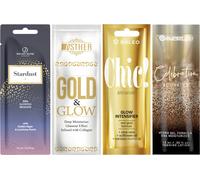 Set de 8 accélérateurs de bronzage, particules d'or, hydratation, collagène, bronzage rapide, éclat, aspect jeune, 15ml