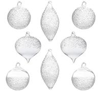 Set de 8 boules de Noël transparentes en verre 8 cm 12 cm pendentifs en verre ciondoli et pendentifs boules ornement de mercure décoration de Noël Cintre Décorations de Noël Addobbi