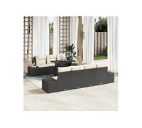 Set de 8 Canapés de Jardin avec Coussins noirs en Poly Rattan 3349123