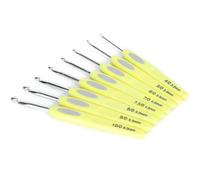 set de 8 crochets ergonomiques avec manche en caoutchouc, pull-over, outils de tricot et de couture, pointe blanche