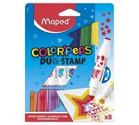 Set de 8 Feutres Colorpeps Duo Stamp avec Pointe Feutre et Pointe Tampon