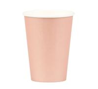 Set de 8 gobelets en carton rose doré 210ml
