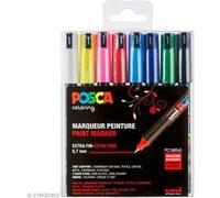 Set de 8 marqueurs à pointe calibrée extra-fine Posca Basic Multicolore E