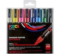 POSCA PC-5M Noir, Bleu, Vert, Rose, Rouge, Violet, Blanc, Jaune 8 pièce(s)