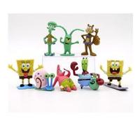 set de 8 personnage figurine Bob l'éponge Carlo Tentacule Patrick l'étoile de mer écureuil des sables Eugène Krabs Gary Plankton G