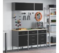 Set de 8 pièces de banc de travail en acier noir