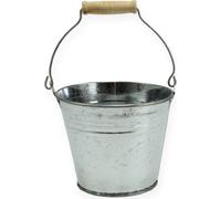set de 8 seaux décoratifs en zinc brillant 12cm x 10cm - Mini seaux polyvalents avec anse pour décoration de table, arrangements floraux & emballage cadeau