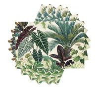 Set de 8 Sets de Table Plantes Tropicales | Feuilles de Palmier Monstera - 30x45cm - Sets de Table lavables pour Les Vacances - Sets de Tables pour la Cuisine et Les fêtes - Décoration