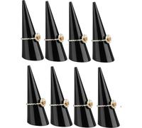 set de 8 supports de bagues en acrylique [noir] pour bagues de doigt individuelles, 68x25mm - organisateur de bijoux pour un rangement élégant, support de présentation pour bagues, support d'expositio
