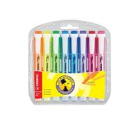STABILO Surligneurs swing cool - Pointe biseautée 1 et 4 mm - Coloris assortis fluo - Étui de 8