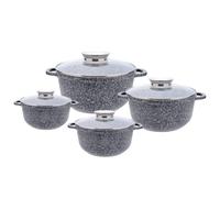 set de 8 ustensiles de cuisine en céramique marbrée Couvercle en verre Hemberg - HB-7055