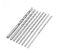 Set de 8pcs Mèches Hélicoïdales en HSS Queue Ronde Ø 4-10mm, Longueur 200mm Outils de Forage pour Bois, Métal et Acier