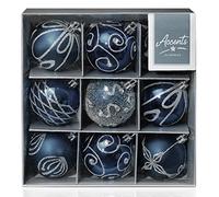 Set de 9 Boules de Sapin de Noël Midnight Blue 6cm par Premier