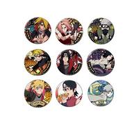 Set de 9 pièces Badges Cosplay décoration Naruto Kakashi Itachi Sasuke Sakura 5 cm