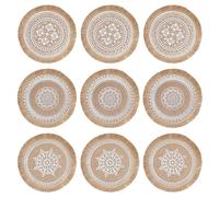 Set de 9 sets de table ronds, sets de table tissés, sous-verres résistants à la chaleur et lavables pour assiettes, pour cuisine, salle à manger, mariage, table, décoration de fête (38 cm)