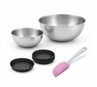 Set de 9 ustensiles de pâtisserie 6 moules à gâteaux 2 bols et 1 spatule Black mettallic Black mettallic Zenker Black mettallic