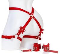 Set de ajustable avec et sangles Masque Fétiche avec Baillon Extrême,Masque Réglable avec Baillon Boule Accessoires de Mode pour Femme Homme (Rouge)