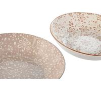 Set de Assiettes Home ESPRIT Marron Beige Porcelaine 20 x 20 x 4 cm - Marque : Home ESPRIT - EAN : 8424002172923