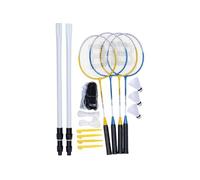 Baseline - Set de badminton - Baseline Pro - 4 joueurs, 4 volants, filet, piquets, sac PVC - Bleu